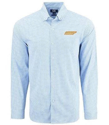 Tennessee Cutter & Buck Checkerboard State Skyline Eco Gingham Button Up Shirt
