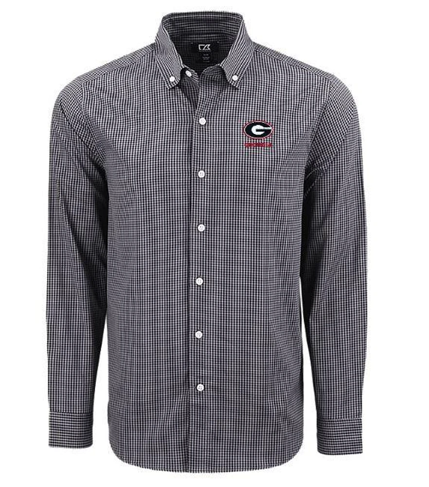 Georgia Cutter & Buck Skyline Eco Gingham Button Up Shirt
