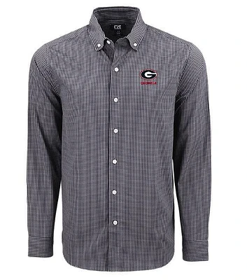 Georgia Cutter & Buck Skyline Eco Gingham Button Up Shirt