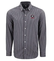 Georgia Cutter & Buck Skyline Eco Gingham Button Up Shirt