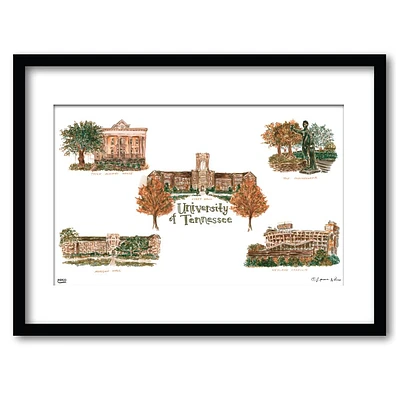 Tennessee Collage Matted Watercolor Framed Wall Art
