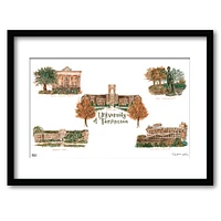 Tennessee Collage Matted Watercolor Framed Wall Art