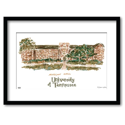 Tennessee Morgan Hall Matted Watercolor Framed Wall Art