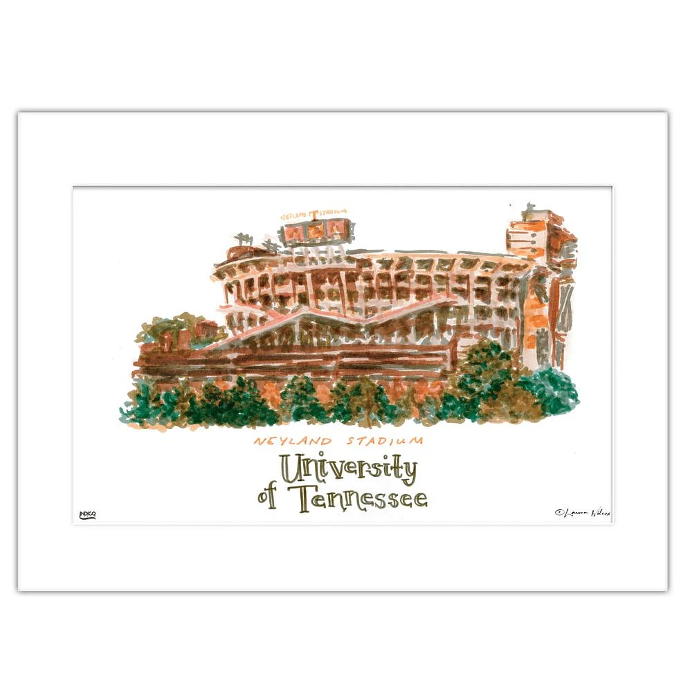 Tennessee Neyland Stadium Matted Watercolor Wall Art