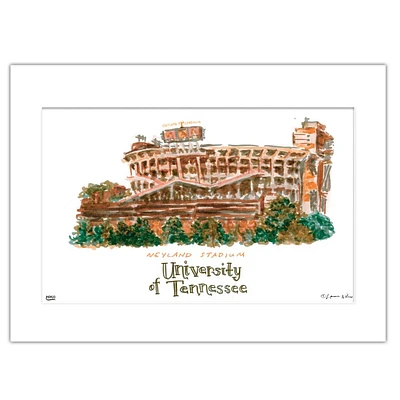 Tennessee Neyland Stadium Matted Watercolor Wall Art