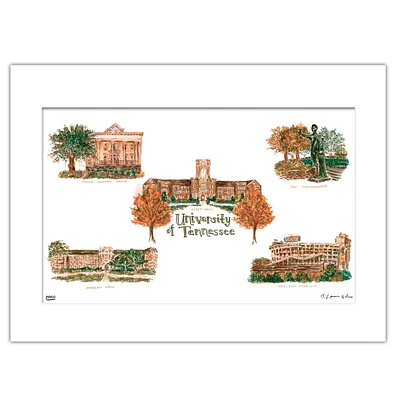 Tennessee Collage Matted Watercolor Wall Art 11