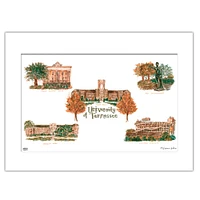 Tennessee Collage Matted Watercolor Wall Art 11