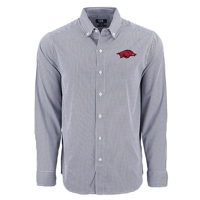 Arkansas Cutter & Buck Skyline Epic Gingham Dress Shirt
