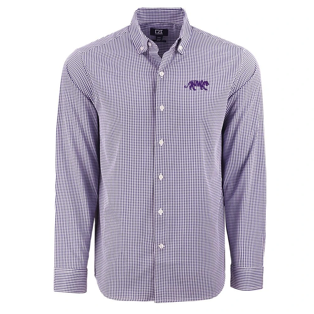 LSU Cutter & Buck Skyline Epic Gingham Dress Shirt
