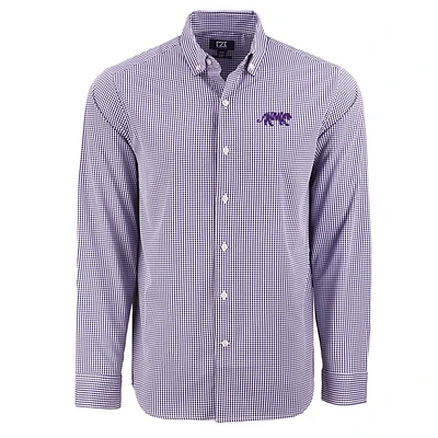 LSU Cutter & Buck Skyline Epic Gingham Dress Shirt