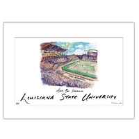 LSU Alex Box Stadium Matted Watercolor Wall Art