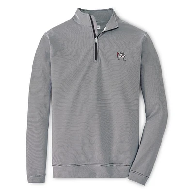 Georgia Peter Millar Vintage Perth Sugar Stripe Performance 1/4 Zip Pullover