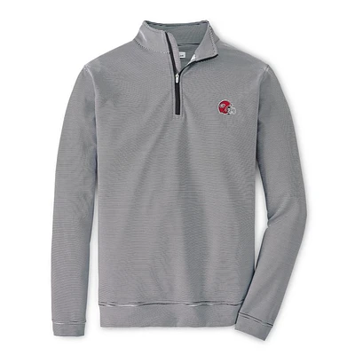 Georgia Peter Millar Helmet Perth Sugar Stripe Performance 1/4 Zip Pullover