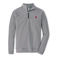 Georgia Peter Millar Helmet Perth Sugar Stripe Performance 1/4 Zip Pullover