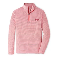 Nebraska Peter Millar Perth Sugar Stripe Performance 1/4 Zip Pullover