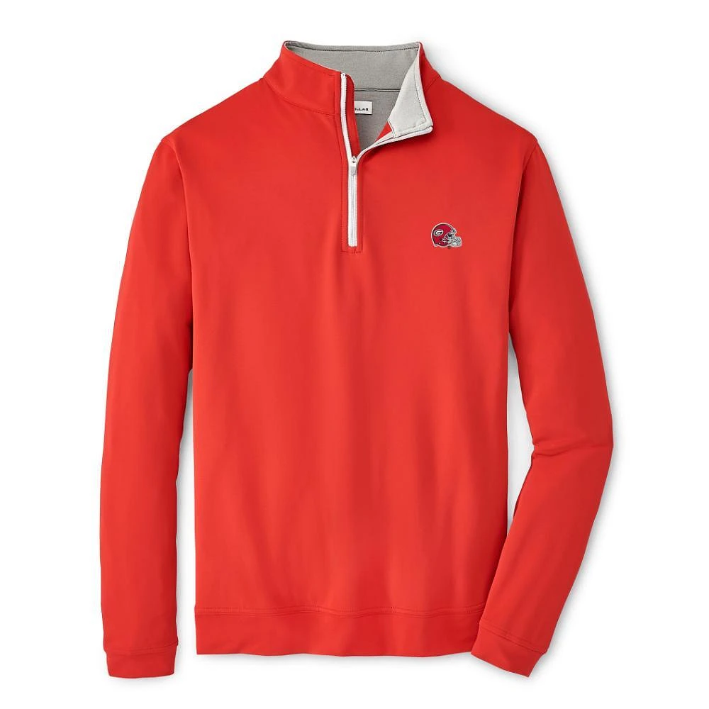 Georgia Peter Millar Helmet Perth Performance 1/4 Zip Pullover