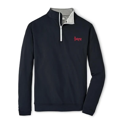 Nebraska Peter Millar Perth Performance 1/4 Zip Pullover