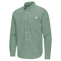Michigan State Antigua Ellis Gingham Woven Shirt
