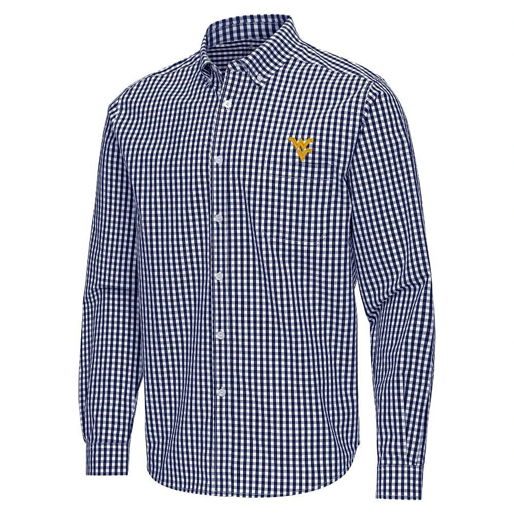 West Virginia Antigua Ellis Gingham Woven Shirt