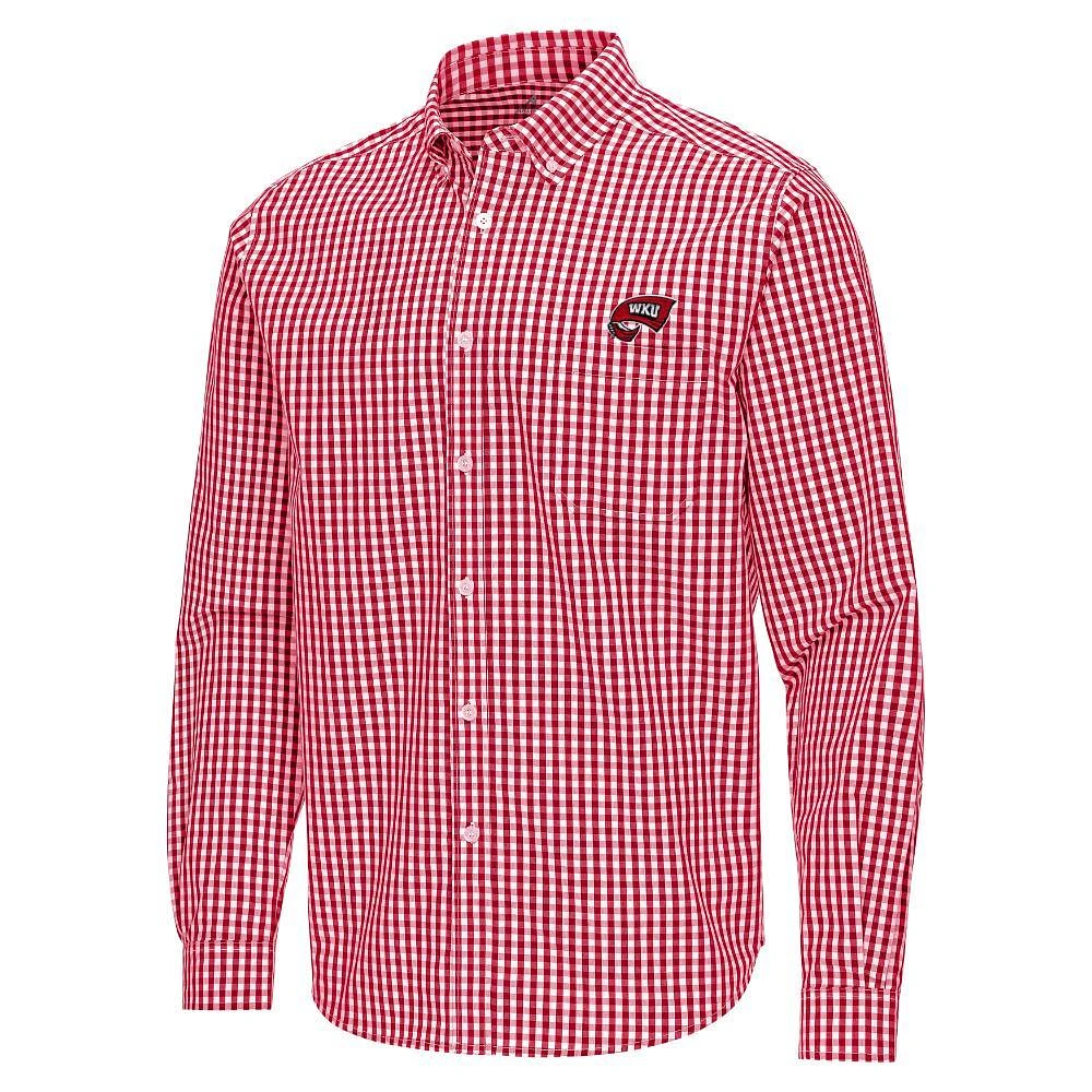Western Kentucky Antigua Ellis Gingham Woven Shirt