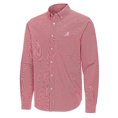 Alabama Antigua Porter Micro Check Woven Shirt