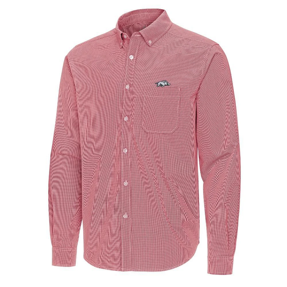 Arkansas Antigua Porter Micro Check Woven Shirt