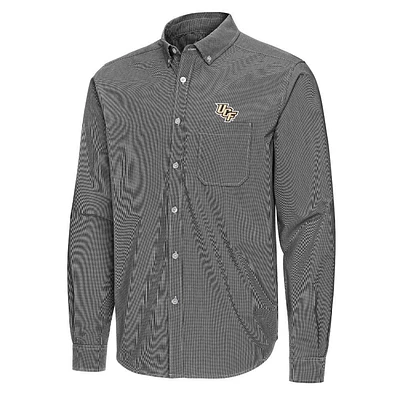 UCF Antigua Porter Micro Check Woven Shirt