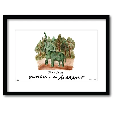 Alabama Tuska Plaza Matted Watercolor Framed Wall Art