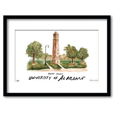 Alabama Denny Chimes Matted Watercolor Framed Wall Art