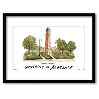 Alabama Denny Chimes Matted Watercolor Framed Wall Art
