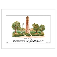 Alabama Denny Chimes Matted Watercolor Wall Art