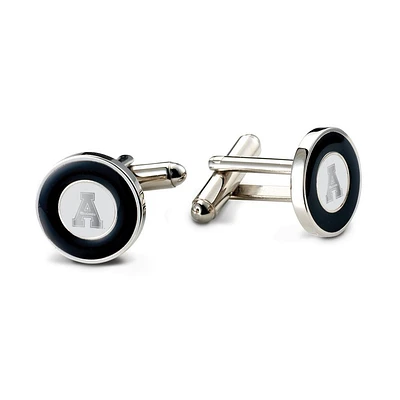 App State Silver Medallion Cuff Links