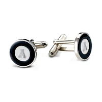 App State Silver Medallion Cuff Links