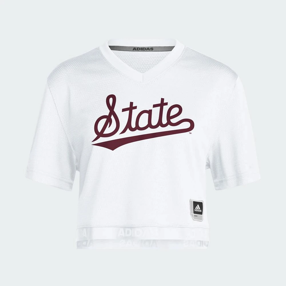 Mississippi State Adidas Women's Cropped Script Jersey