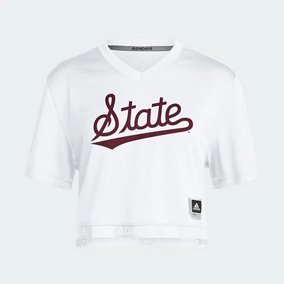 Mississippi State Adidas Women's Cropped Script Jersey