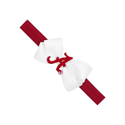 Alabama Infant Mini Bow with Logo Patch Headband