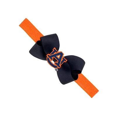 Auburn Infant Mini Bow with Logo Patch Headband