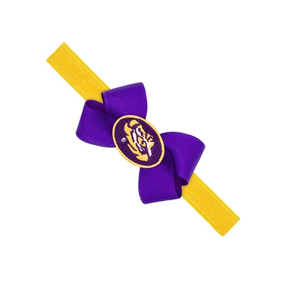 LSU Infant Mini Bow with Logo Patch Headband