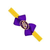 LSU Infant Mini Bow with Logo Patch Headband