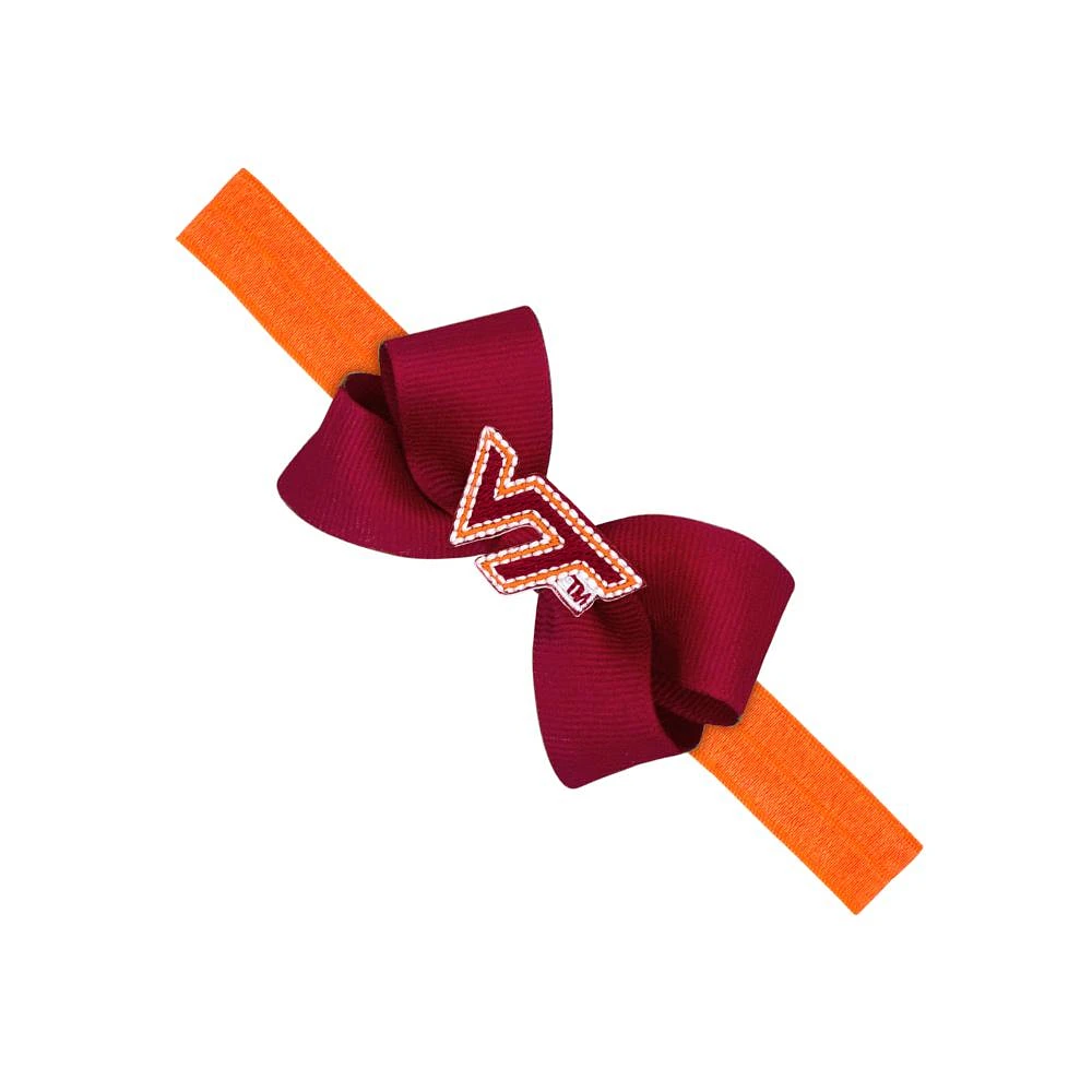 Virginia Tech Infant Mini Bow with Logo Patch Headband