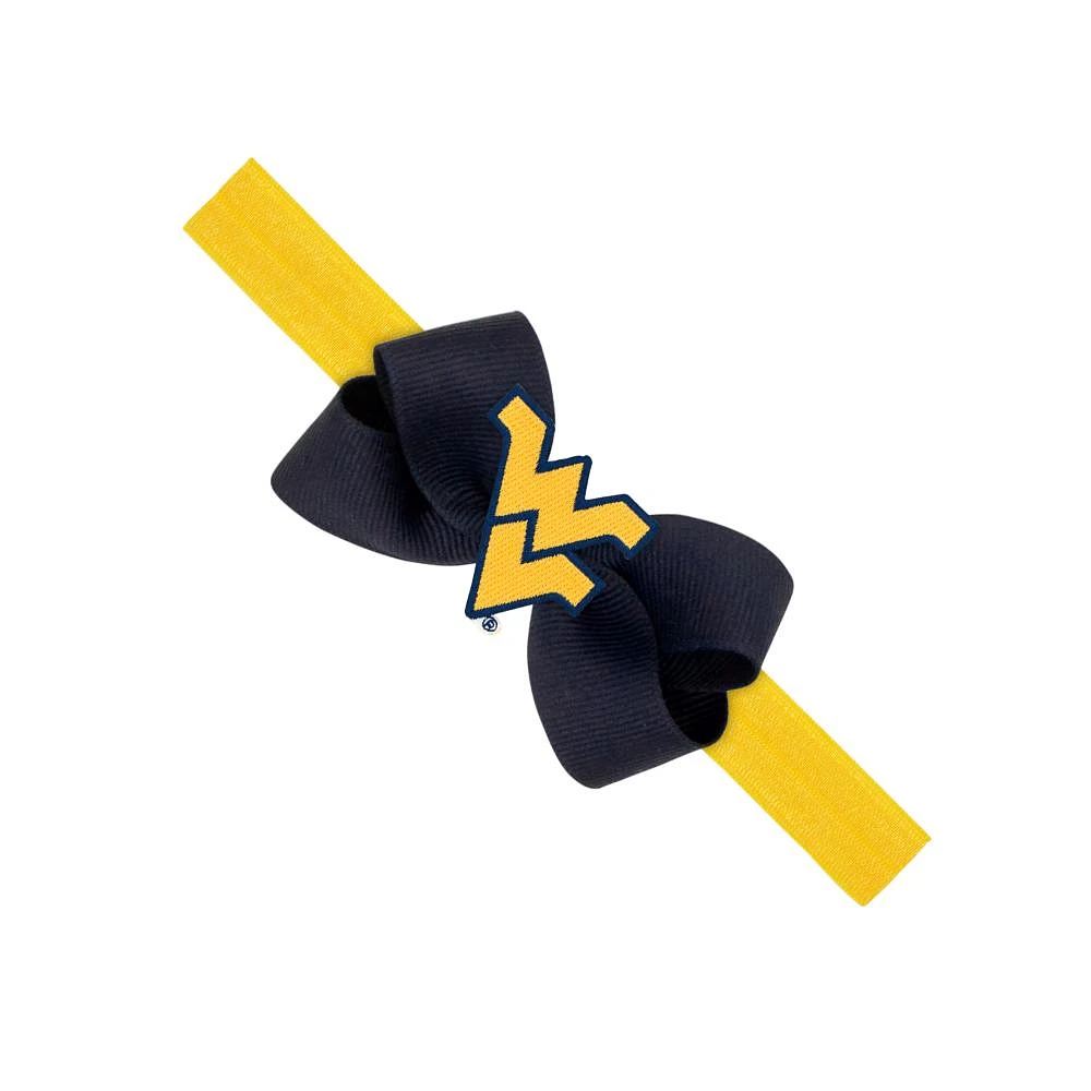 West Virginia Infant Mini Bow with Logo Patch Headband