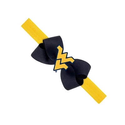 West Virginia Infant Mini Bow with Logo Patch Headband