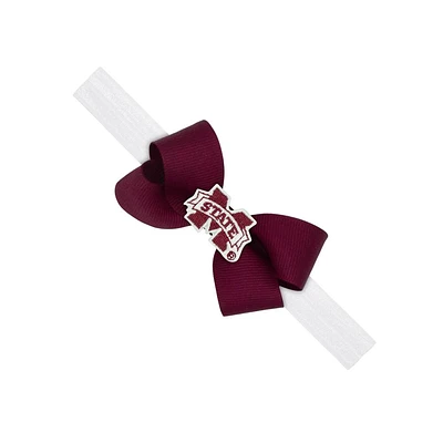 Mississippi State Infant Mini Bow with Logo Patch Headband