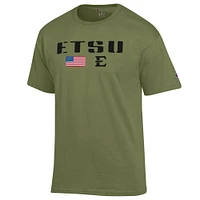 ETSU Champion Military Font Over Flag/ Logo Americana Tee