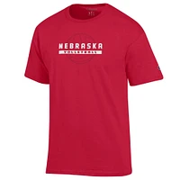 Nebraska Champion Volleyball Rectangle Over Tonal Ball Tee