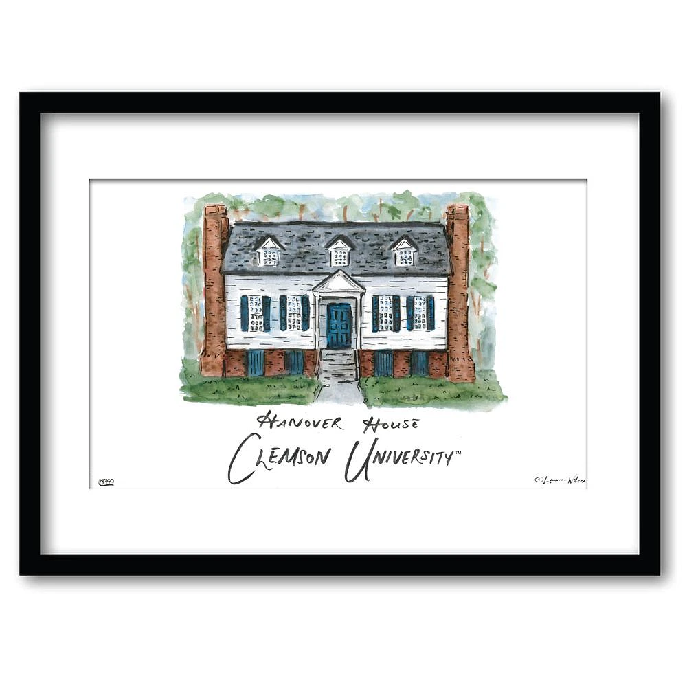 Clemson Hanover House Matted Watercolor Framed Wall Art