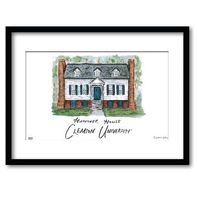 Clemson Hanover House Matted Watercolor Framed Wall Art