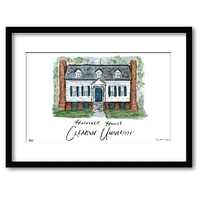 Clemson Hanover House Matted Watercolor Framed Wall Art
