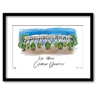 Clemson Lee Hall Matted Watercolor Framed Wall Art
