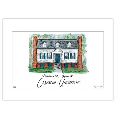 Clemson Hanover House Matted Watercolor Wall Art 11